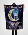 Dear Bonus Dad Thank You For Being My Step Dad Blanket Father's Day Gift From Kids Birthday Gift Family Gift Home Decor Bedding Couch Sofa Soft and Comfy Cozy