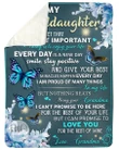 Butterfly To My Granddaughter, Never Forget Fleece Blanket - Quilt Blanket - Gift For Granddaughter