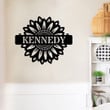 Sunflower Monogram Personalized Name Laser Cut Metal Sign Home And Living Decor Wall Decor