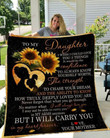 Sunflower To My Daughter Quilt Blanket
