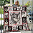Skull Husband And Wife Endless Love Quilt Blanket