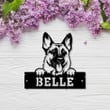 German Shepherd Monogram Garden Art Custom Dog Name Personalized Laser Cut Metal Sign Home And Living Decor