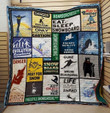 Skiing Pray On Snow Quilt Blanket