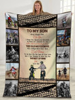 To My Son Never Forget That I Love You Dad And Son Motorbike Sherpa Blanket