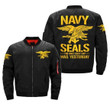 Navy Seals the Only Easy Day Was Yeterday Over Print Men's Bomber Jacket