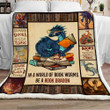 In A World Of Book Worms Be A Book Dragon Book Sherpa Blanket