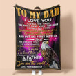 Personalized To My Dad Blanket, Gifts For Dad, Father's Day Gifts, Love From Daughter Eagle Fleece Blanket