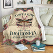 Just A Girl Who Loves Dragonfly And Has Tattoos Fleece Blanket - Quilt Blanket