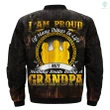 i am proud of many things in life but nothing beats being a grandpa over print Bomber jacket