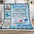 Butterfly To My Daughter Fleece Blanket - Quilt Blanket | Gift for Daughter