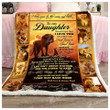 To My Daughter Lion Fleece Blanket - Quilt Blanket Gift From Dad - Gift For Daughter | Family Blanket