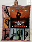 I Asked God For A Hero he Sent Me My Lineman Husband And Wife Sunset Sherpa Blanket