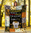 To My Daughter I Will Love You Forever Elephant Sunflower Fleece Blanket