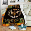 Gift For Bee Lover - Beekeeper Flower Fleece Blanket - Quilt Blanket