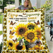 Everyday Is A New Beginning Take A Deep Breath Smile And Start Again Sunflower Hippie Sherpa Blanket