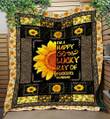 I Am A Happy Go Lucky Ray Of Fcking Sunshine Sunflower Hippie Fleece Blanket - Quilt Blanket