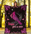 Cardinal Bird Breast Cancer Awareness Fleece Blanket