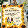 To My Best Friend Friends Are Our Chosen Family Although Not Related Sunflower Fleece Blanket
