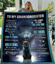 To My Granddaughter Sometimes It's Hard To Find Words Wolfs Fleece Blanket
