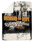 Blanketify HUSBAND AND WIFE RIDING PARTNERS FOR LIFE BLANKET Gift For Wife Husband Couple Valentine's Day Birthday Gift Home Decor Bedding Couch Sofa Soft and Comfy Cozy