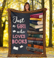 Just A Girl Who Loves Books Fleece Blanket - Quilt Blanket