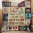 Nurse Life She Turned Her Can'Ts Into Cans Quilt Blanket Great Customized Gifts For Birthday Christmas Thanksgiving Perfect Gifts For Nurse