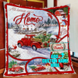 Personalized Red Truck Christmas Quilt Blanket