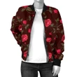 Red Rose Floral Flower Pattern Print Women's Bomber Jacket