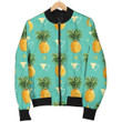 Geometric Pineapple Pattern Print Women's Bomber Jacket