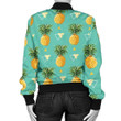 Geometric Pineapple Pattern Print Women's Bomber Jacket