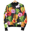 Aloha Hibiscus Pineapple Pattern Print Men's Bomber Jacket