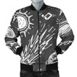 Black White Galaxy Outer Space Print Men's Bomber Jacket