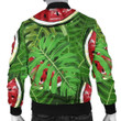 Tropical Leaf Watermelon Pattern Print Men's Bomber Jacket