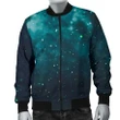 Dark Teal Galaxy Space Print Men's Bomber Jacket