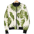Light Tropical Leaf Pattern Print Men's Bomber Jacket