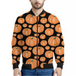 Orange Pumpkin Pattern Print Men's Bomber Jacket