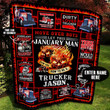 January Trucker Personalized Quilt Blanket Bbb050648Sm