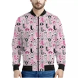 Pink Girly Mermaid Pattern Print Men's Bomber Jacket