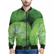 Green Cabbage Print Men's Bomber Jacket