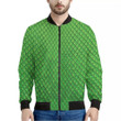 Green Python Snakeskin Print Men's Bomber Jacket