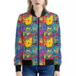 Abstract Psychedelic Print Women's Bomber Jacket