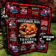 November Trucker Personalized Quilt Blanket Bbb050653Sm