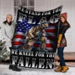 We Stand For The Flag We Kneel For The Fallen Blanket American Flag Warm Gifts For Veterans Day