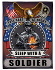 Army Feel Safe At Night Sleep With A Soldier Fleece Blanket Fleece Blanket