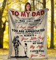 To My Dad I Know It'S Not Easy Dad And Son Soldier Ultra Soft Cozy Plush Fleece Blanket