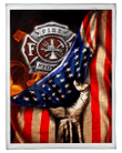 Firefighter Usa Flag Special Unique Custom Design Fleece Blanket