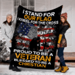 I Stand For Our Flag Kneel For The Cross Veteran Gs-Cl-Dt1003 Fleece Blanket