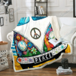 Hippie Peace Van Fleece Blanket