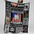 I Have Two Titles Veteran And Grandpa American Usa Sherpa Blanket