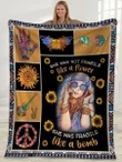 She Not Fragile Like A Flower Sunflower Peace Hippie Girl Ultra Soft Cozy Plush Fleece Blanket